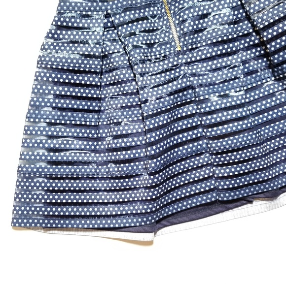 NWT Francesca's Blue Rain Polka Dot Pleated Skirt - Picture 8 of 8